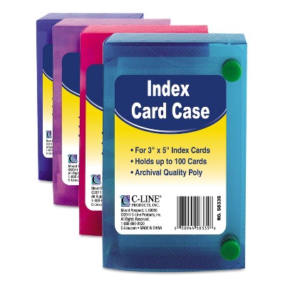 C-Line Index Card Case Holds 100 3 x 5 Cards Polypropylene Assorted 58335