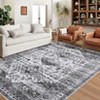 Traditional Area Rug Vintage Floral Print Area Rug Machine Washable Rug Stain Resistant Easy Cleaning Indoor Carpet - 4 of 4