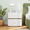 Costway 1/2 PCS 2-Drawer Nightstand Modern Bedside Table with Storag Raised Edge for Living Room - 4 of 4