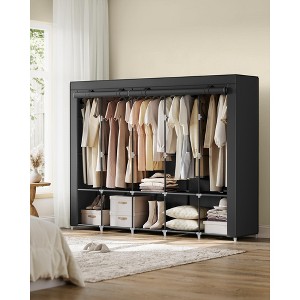 SONGMICS Portable Closet, Wardrobe Closet Organizer with Cover, 5 Hanging Rods and Shelves, 4 Side Pockets, 83 x 17.7 x 65.7 Inches Ink Black - 1 of 4