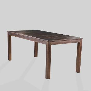 Manila Rectangle Acacia Wood Dining Table Dark Brown - Christopher Knight Home