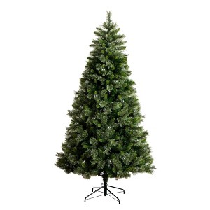 Nearly Natural 7.5' Artificial Christmas Tree with 450 Warm White Clear Globe Bulbs and LED Lights - 1 of 4