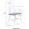 Kings Brand Furniture – Milford Windsor Wood Slat Back White/Gray Dining Side Chairs, Set of 2 - 3 of 3