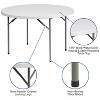 Flash Furniture 4-Foot Round Granite White Plastic Folding Table - image 3 of 4