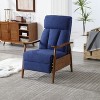 Blue Wood Frame Armchair, Modern Accent Chair Lounge Chair for Living Room - 4 of 4