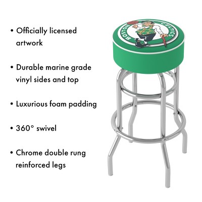 Boston Celtics Green Swivel Bar Stool with Chrome Legs