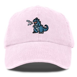 Dalix Giant Lizard Kaiju Embroidered Cotton Dad Hat Baseball Cap Adjustable Glow in the Dark Mens - 1 of 4