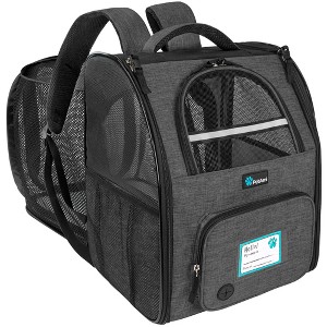 PetAmi Expandable Pet Backpack Carrier for Dog Cat, Airline Approved Travel Hiking Carrying Small Medium Puppy Kitten Extended Back Pack - 1 of 4