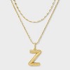 14K Gold Dipped Cubic Zirconia Duo Initial Multi-Strand Necklace - A New Day™ Gold - 2 of 4