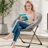 Comfy Oversized Saucer Chair, Soft Plush Fabric Reading Lounger for Adults, Stable X-Large Metal Frame Foldable Accent Lazy Chair - 3 of 4