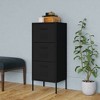 vidaXL Storage Cabinet Black Steel Medium Adjustable Feet - 2 of 4