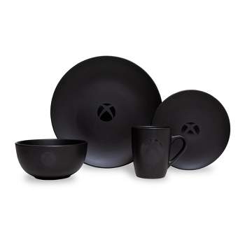 Ukonic Xbox Logo Matte Black 8-Piece Ceramic Dinnerware Set