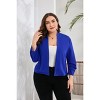 Plus Size Blazer for Women 3/4 Sleeve Open Front Office Cropped Blazer Jacket - 3 of 4