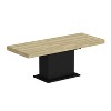 FUFU&GAGA Yellow Home Wood Dining Table Extendable Table Black Base - 2 of 4