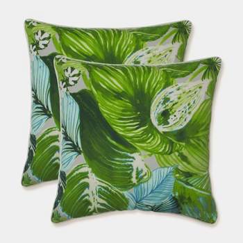 18.5" Lush Leaf Jungle Throw Pillows Green - Pillow Perfect