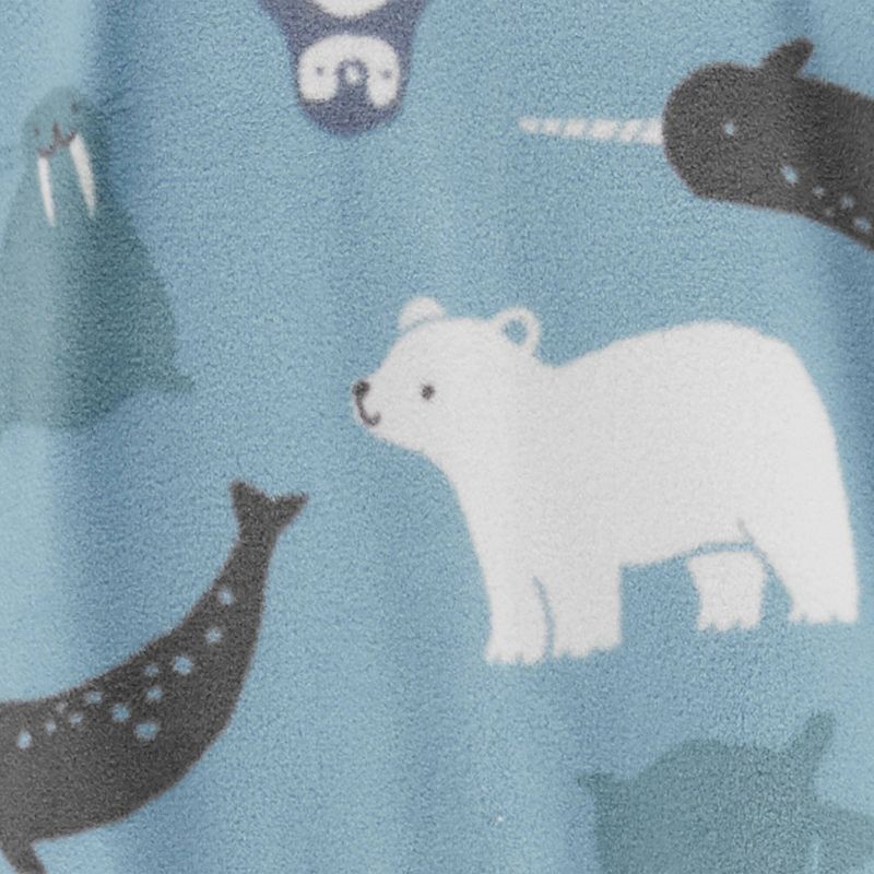 Carter's Just One You®️ Baby Boys' Sea Animal Fleece Footed Pajama - Blue, 4 of 5