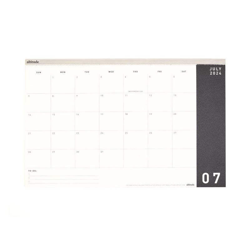 Altitude 2024-25 Monthly Desk Calendar 11&#34;x17&#34; Black and White, 1 of 7