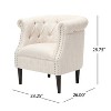 Tafton Club Chair and Ottoman Fabric Upholstered Linen & Cotton-Christopher Knight Home - 3 of 4