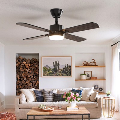 Aheaplus Modern Ceiling Fan with Dimmable Light and 6-Speed Reversible DC Motor