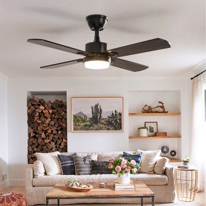 Aheaplus Modern Ceiling Fan with Dimmable Light and 6-Speed Reversible DC Motor - 1 of 4
