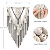 Aoibox Handmade Macrame Woven Wall Hanging with Geometric Design and Tassels, Bohemian Decor for Bedroom, Living Room, Nursery (Grey) - 4 of 4