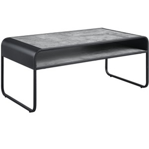 Raziela Concrete Gray & Black Finish Coffee Table - 1 of 1
