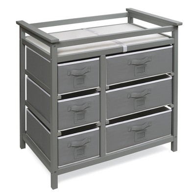 Assembly of 25130, 25131, 25132 Badger Basket Modern Changing Table with  Six Baskets 