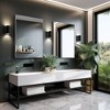 Lirago 36" x 24" 2PC Rectangle Hanging Bathroom Mirror with silver Scratch-Resistant Aluminum Alloy Frame - 4 of 4