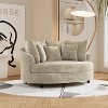 Mlmh & Kngwa 70.1" W Oversized Modern Chenille Sofa Chair, Upholstered Accent Barrel Chair With Pillows - 2 of 4