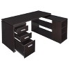 Vynxaria 1pc Transitional 60-inch 3-drawer L-shape Computer Desk Multiple Storage Two Drawers Built-in File Cabinet Home Office - 4 of 4