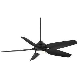 52" Casa Vieja Modern Industrial Indoor Outdoor Ceiling Fan with LED Light Remote Control Matte Black Damp Rated for Patio Exterior House Porch Gazebo - 1 of 4