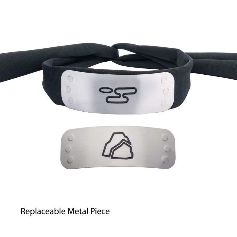 SalesOne LLC Naruto Cosplay Headband Replica Set With 4 Interchangeable Village Metal Plates, 5 of 7
