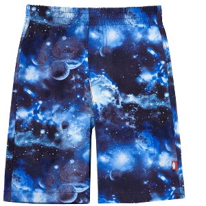 City Threads USA-Made Boys UPF 50+ Recycled Polyester Soft Stretch Below the Knee Printed Swim Board Shorts - 1 of 4