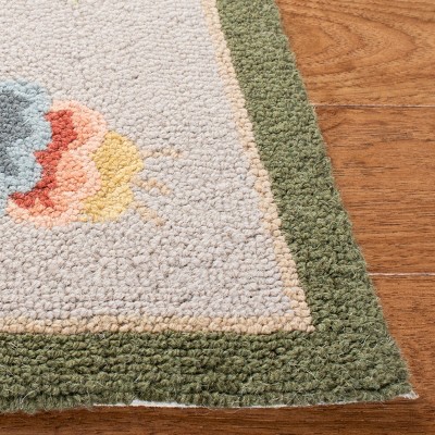 Handmade Round Sage Wool Area Rug, 54"