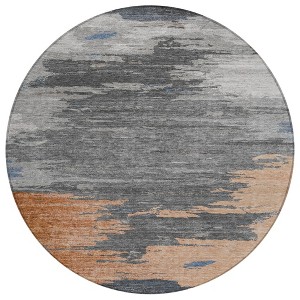 Rust And Gray Abstract Washable Indoor Outdoor Area Rug - 1 of 4