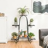 Angel Sar 6-Tier Plant Stand, Heavy Duty Iron Plant Display Rack with Adjustable Foot Pads, 6 Square Trays for Indoor Outdoor Use, 132 lbs Capacity - 2 of 4