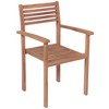 vidaXL Patio Chairs 2 pcs with Cream Cushions Solid Teak Wood - 3 of 4