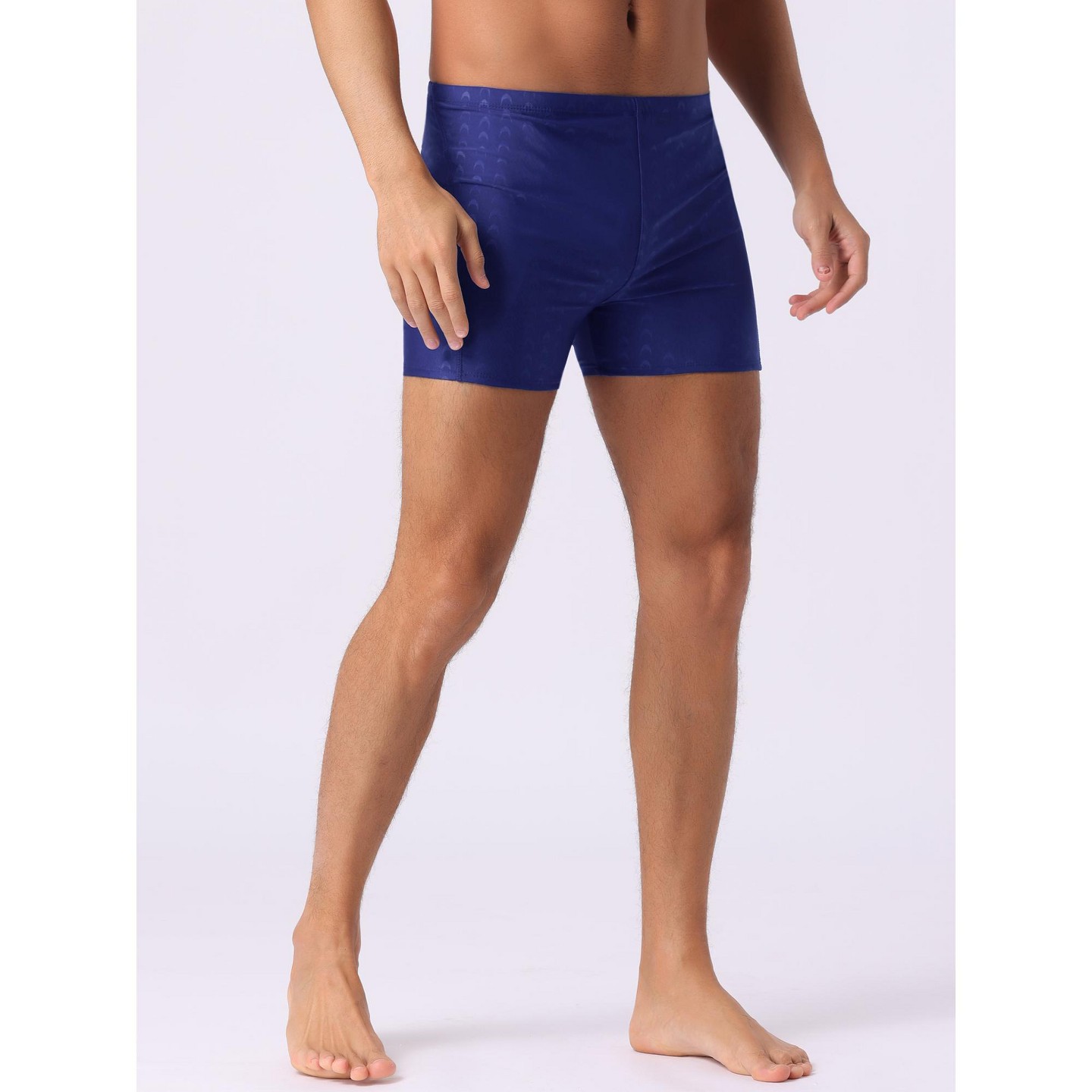 INSPIRE CHIC Men's Casual Summer Solid Color Elastic Waist Swimming Training Swim Trunks Black 36, цвет: Синий — фото 2