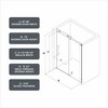 Frameless Shower Door: Fixed and Sliding Panels, 70mm Stainless Pulleys, Soft-Close, Easy-Clean, Safe - 3 of 4