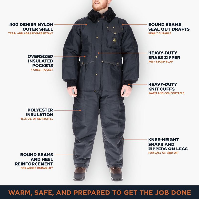 RefrigiWear Men's Iron-Tuff Insulated Coveralls -50F Extreme Cold Protection, 4 of 8