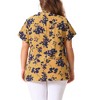 Agnes Orinda Women's Plus Size Self-tie Ruffle Pleated Floral Elegant Casual Blouses - 4 of 4