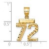 Black Bow Jewelry 14k Yellow Gold, Varsity Collection, Small D/C Pendant Number 72 - 2 of 3