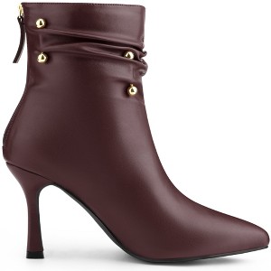 BLISSFUL STEP Pointed Toe Stiletto Heel Slouch Ankle Boots for Women - 1 of 4