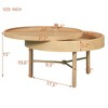 NicBex Modern Round Wood Rotating Coffee Table with Metal Legs for Living Room - 2 of 4