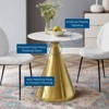 28" Tupelo Artificial Marble Dining Table Gold White - Modway - 4 of 4