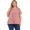 Agnes Orinda Women's Plus Size Pin Dots Notched V-Neck Dressy Trendy Fashion Casual Summer Blouses - 4 of 4