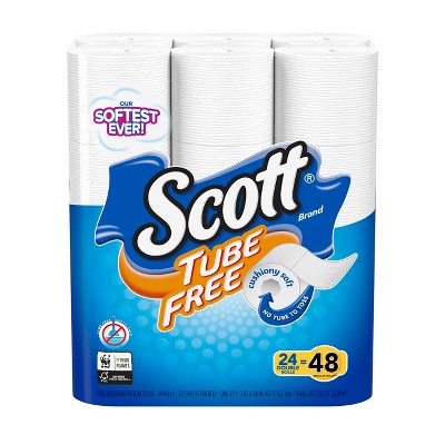 Scott Tube Free Toilet Paper - 24 Double Rolls