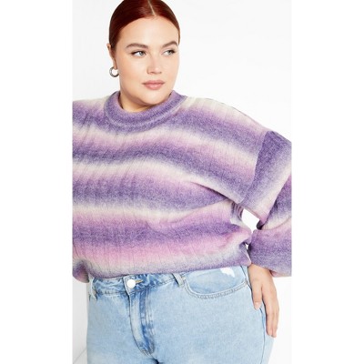Women's Plus Size Shay Sweater - lilac | CITY CHIC