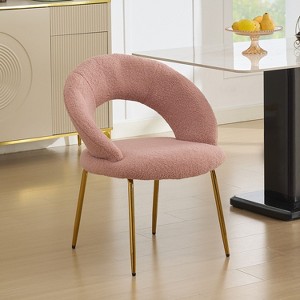 NicBex Velvet Dining Chairs with Curved Back & Metal Gold Legs, Comfy Upholstered Side Chairs for Kitchen, Dining Room - 1 of 4