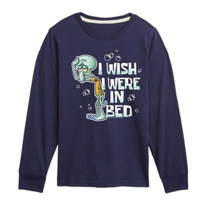 Boys' - SpongeBob SquarePants - Squidward Bed Long Sleeve Graphic T-Shirt - 1 of 4